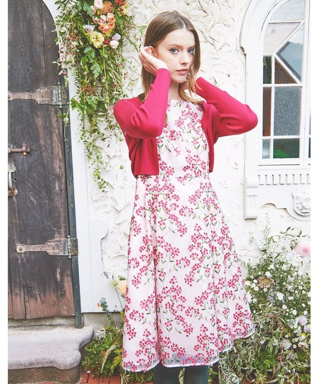 TOCCA SILK RIB BOLERO ボレロ レッド系