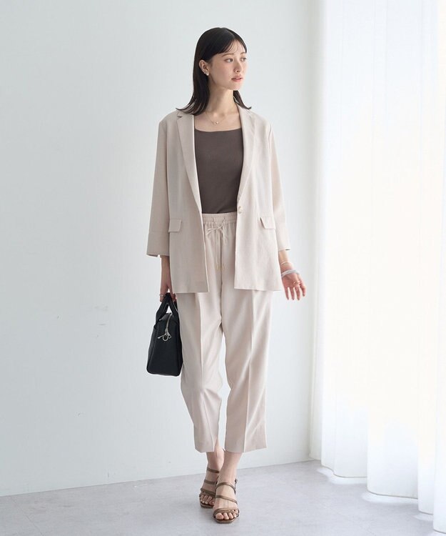 YECCA VECCA 【UVカット】サラサライージーテーパードパンツ Light Beige