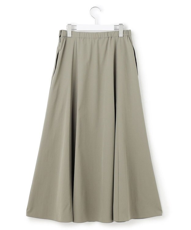 23区 L 【洗える】ストレッチタイプライター フレア スカート ライトカーキ系