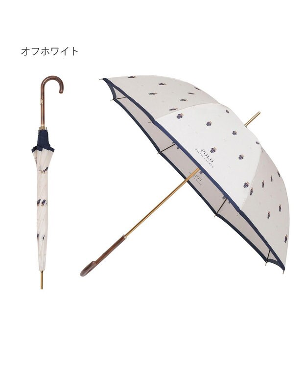 MOONBAT POLO RALPH LAUREN（ポロ ラルフローレン） 長傘 FLAG BEAR ポロベア ドット オフホワイト