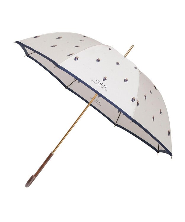 MOONBAT POLO RALPH LAUREN（ポロ ラルフローレン） 長傘 FLAG BEAR ポロベア ドット オフホワイト
