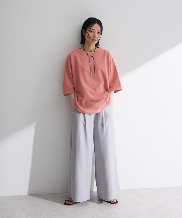 Green Parks ・ＥＬＥＮＣＡＲＥ　ＤＵＥ　リネンライクワイドパンツ Charcoal Gray