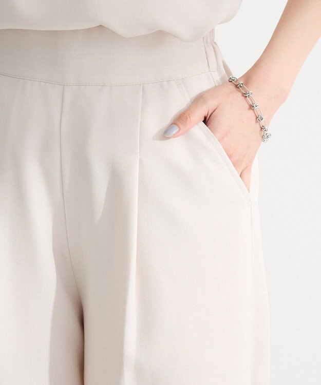 Green Parks ・ＥＬＥＮＣＡＲＥ　ＤＵＥ　リネンライクワイドパンツ Charcoal Gray