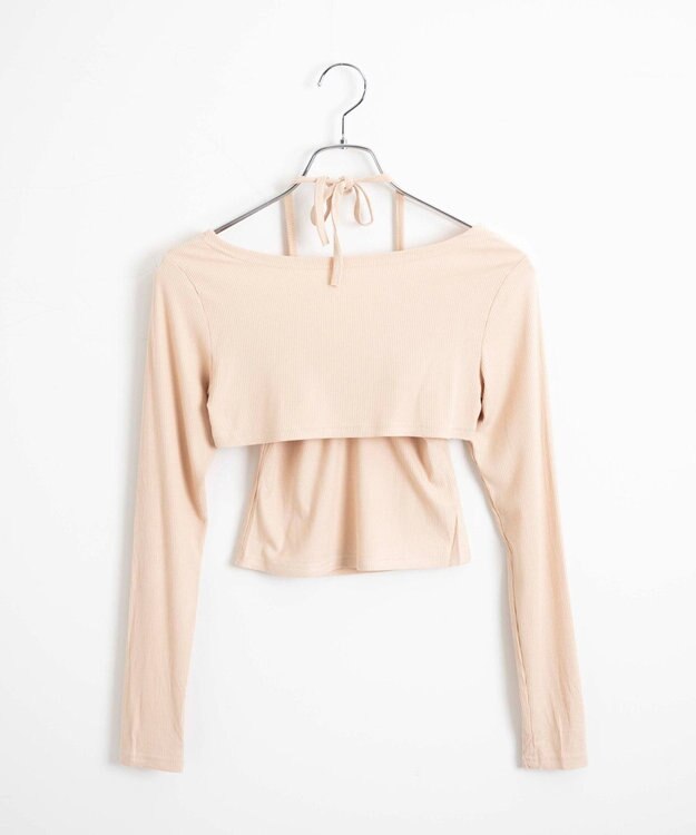 WEGO 【２点セット】カーデ付きアンサンブル ベージュ