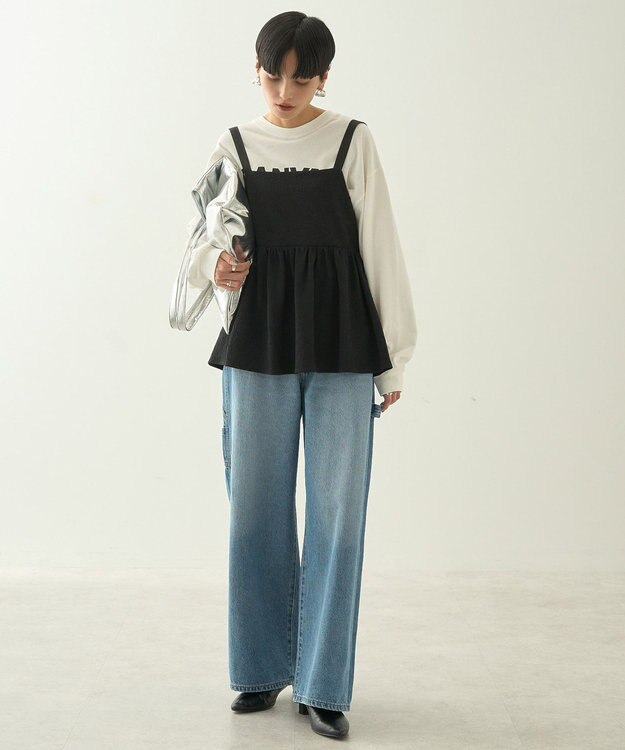 AMERICAN HOLIC ジャガードティアードキャミ Black