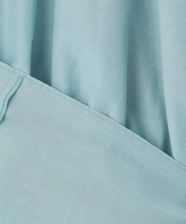 23区 【洗える】シアーコットンシルク シャーリング デザイン ブラウス セージ系