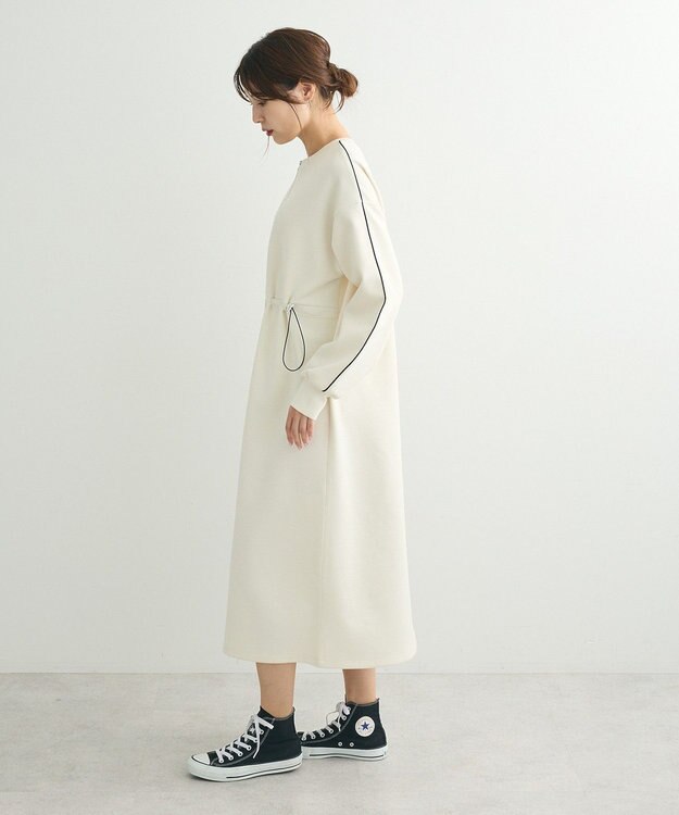 Green Parks ハーフＺＩＰトラックワンピース Ivory