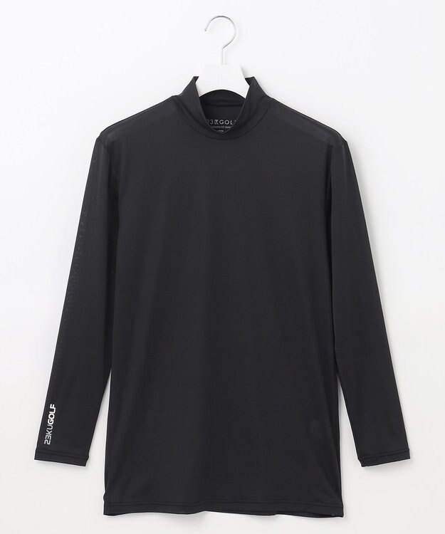 23区GOLF 【MEN】【吸水速乾/UVケア】30デニール 無地モックネックインナーシャツ ブラック系