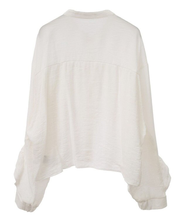 Green Parks シアーフリルショート丈ブラウス Off White