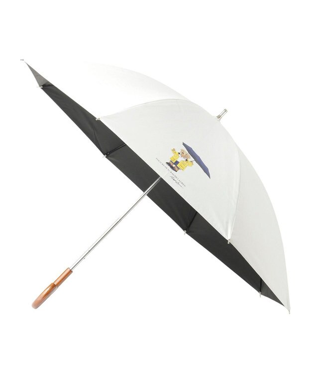 MOONBAT 【軽量】POLO RALPH LAUREN 晴雨兼用日傘 長傘 レインベア／一級遮光 遮熱 UV オフホワイト