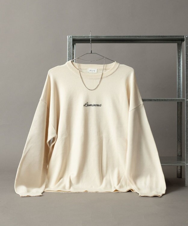 WEGO アクセ付きワンポイントニットプルオーバー（LS） オフホワイト