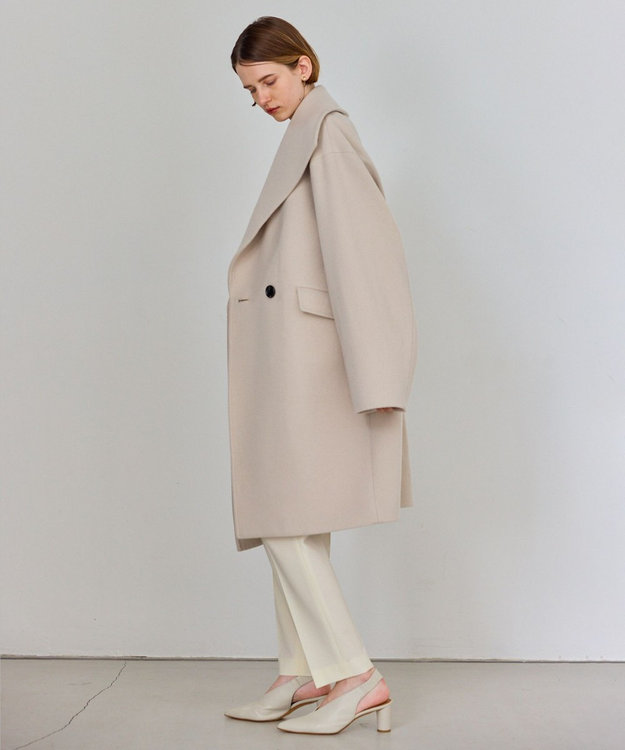WEB限定】BORNIOL ビックカラーコクーンコート BEIGE - Main Image