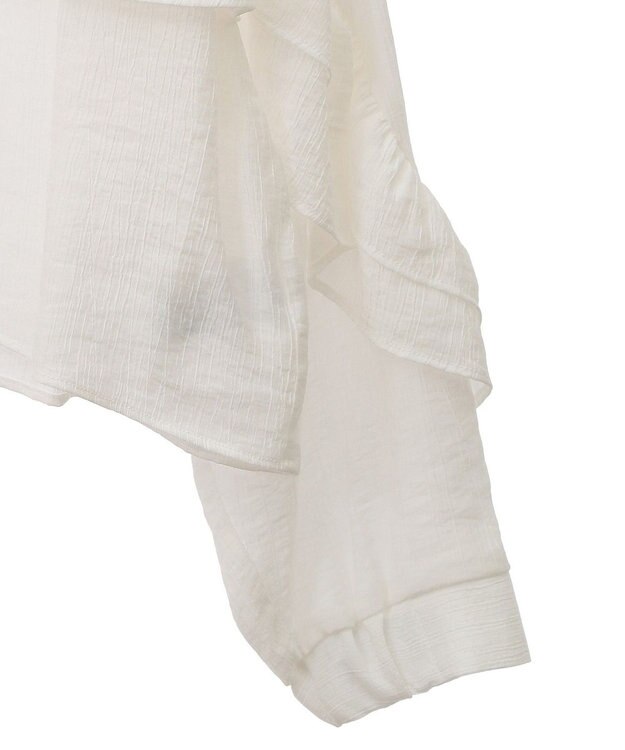 Green Parks シアーフリルショート丈ブラウス Off White