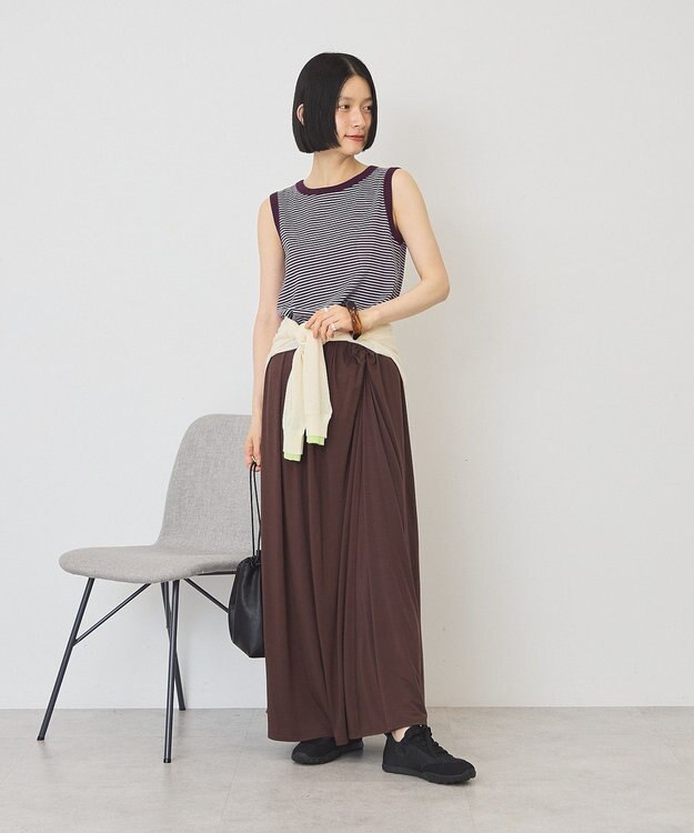 AMERICAN HOLIC 【先行予約】ツイストギャザースカート Brown