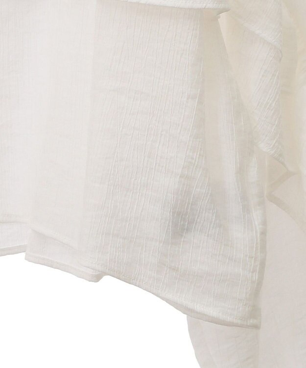 Green Parks シアーフリルショート丈ブラウス Off White