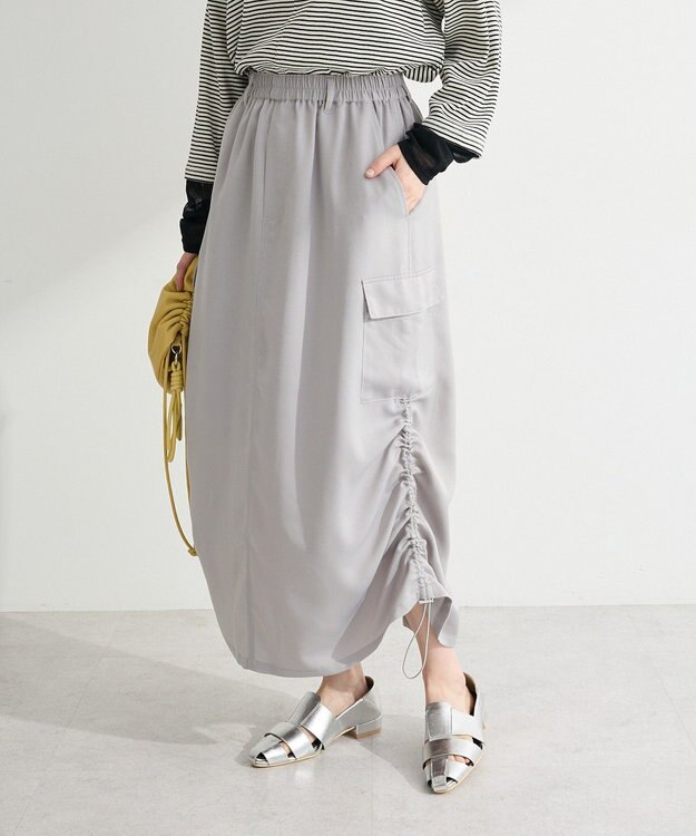 Green Parks サテンカーゴスカート Gray