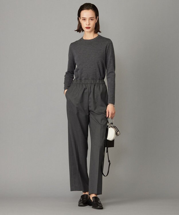 ICB 【洗える】エクストラファインメリノ クルーネックプルオーバー ミディアムグレー系