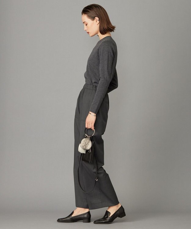 ICB 【洗える】エクストラファインメリノ クルーネックプルオーバー ミディアムグレー系