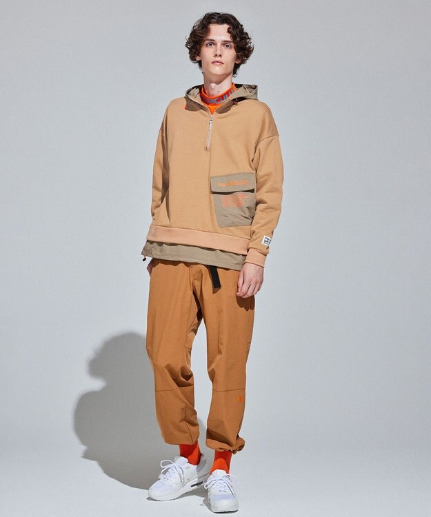 PW CIRCULUS 【MEN】裏毛ジップアップフーディ ベージュ系