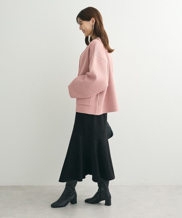 Green Parks ・ｓｗｉｎｇ　ｂｙ　Ｗ－ＺＩＰニットカーディガン Pink