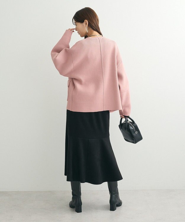 Green Parks ・ｓｗｉｎｇ　ｂｙ　Ｗ－ＺＩＰニットカーディガン Pink