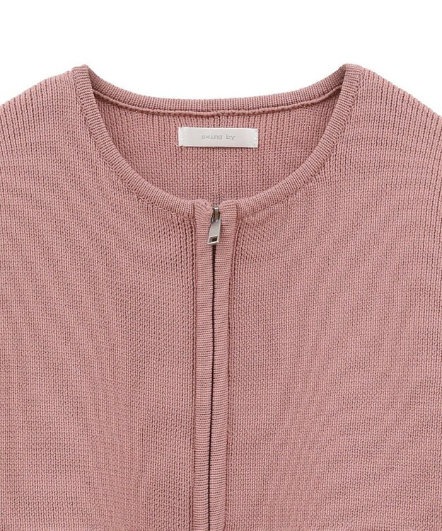 Green Parks ・ｓｗｉｎｇ　ｂｙ　Ｗ－ＺＩＰニットカーディガン Pink