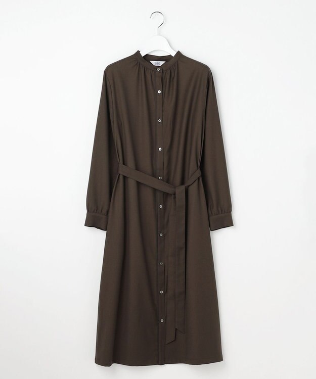 J.PRESS LADIES S ギャバストレッチ ワンピース ダークブラウン系