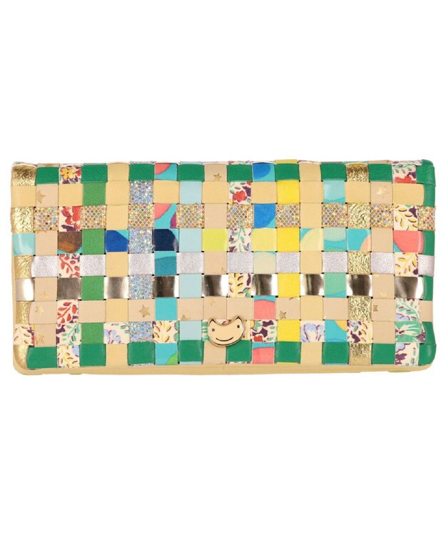 tsumori chisato CARRY エポネコメッシュ 長財布 2つ折り かぶせタイプ グリーン