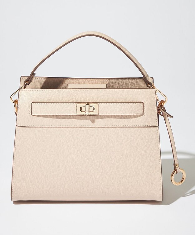 組曲 ベルトデザインスクエアショルダーバッグ アイボリー系