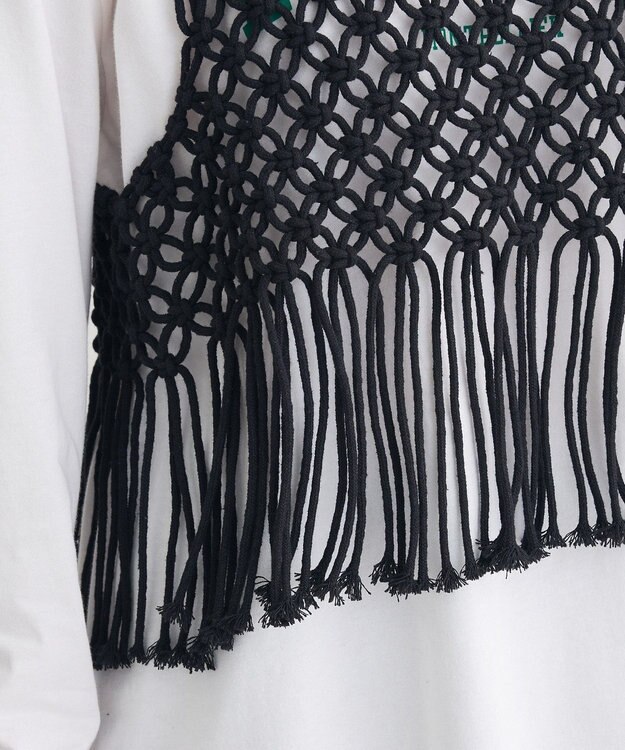 Green Parks マクラメベスト Black