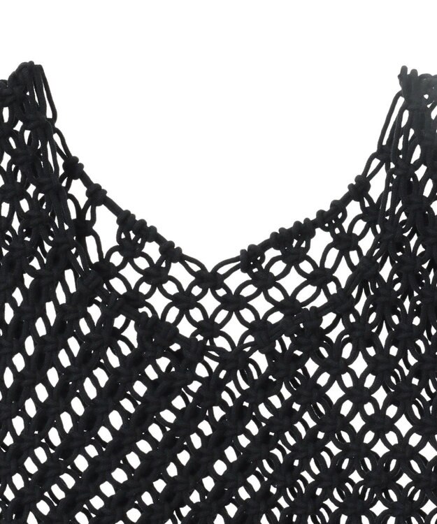 Green Parks マクラメベスト Black