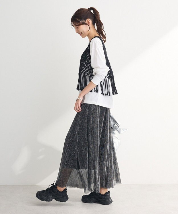 Green Parks マクラメベスト Black