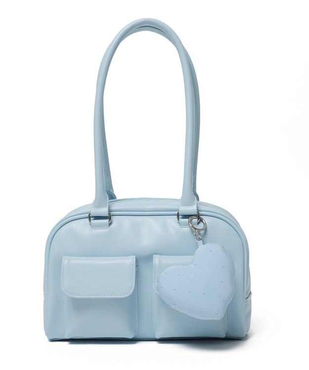 WEGO 【痛バ＆推し活】チャーム付きボストン痛バッグ サックス