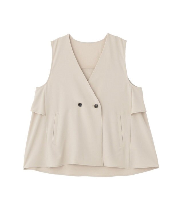 Green Parks イージーケアバックフリルジレ Ecru