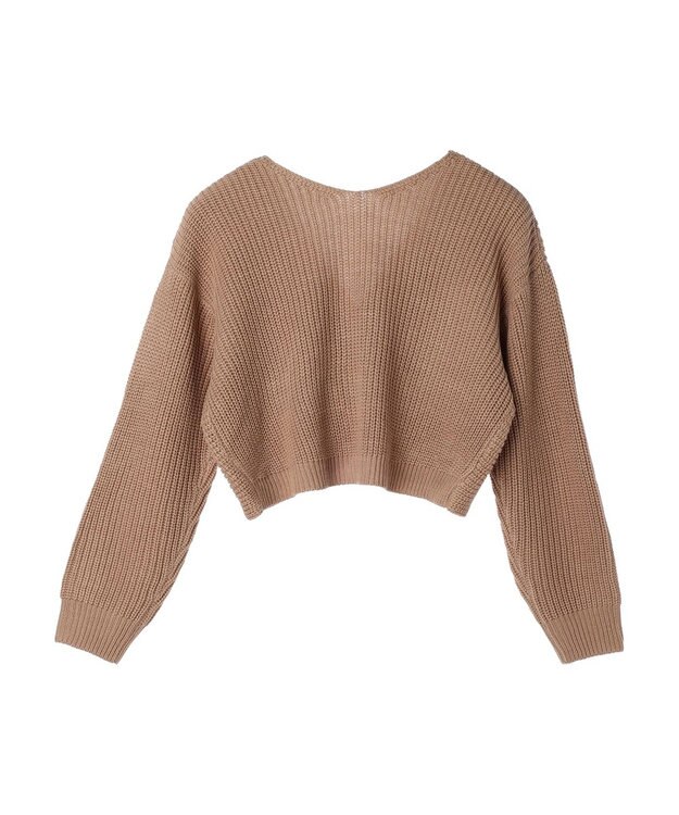 earth music&ecology ツイストデザインニット Pink Beige