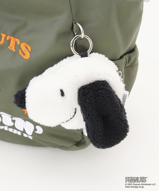 Y'SACCS SNOOPYデザイン サイドギャザー2wayトート　Mサイズ(スケートボード） カーキ