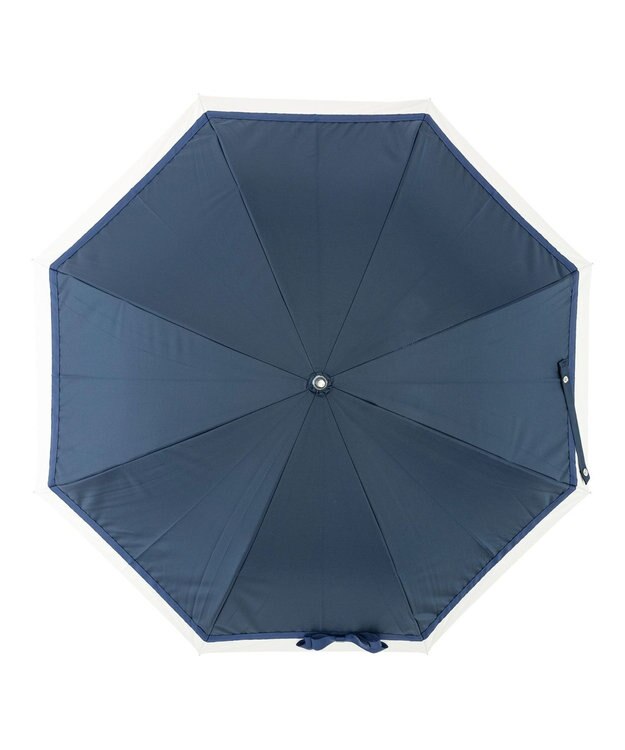 MOONBAT estaa 晴雨兼用 長傘 グログランテープリボン 日傘 遮光 遮熱 UV ディープブルー