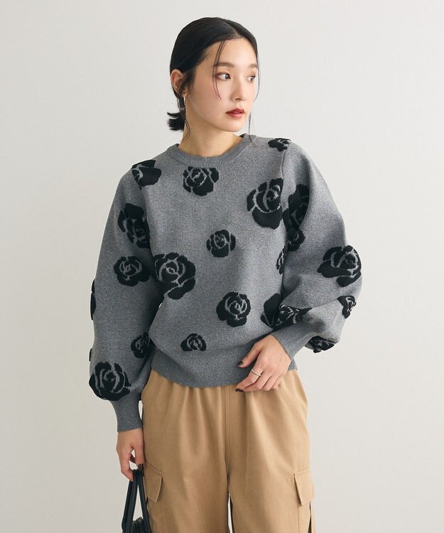 Green Parks ・ｓｗｉｎｇ　ｂｙ　バラジャカードニット Dark Gray Mixture