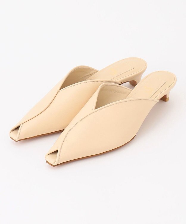 BEIGE， 【一部店舗限定】HENRI EN VARGO / IPINA オープントゥパンプス Ecru