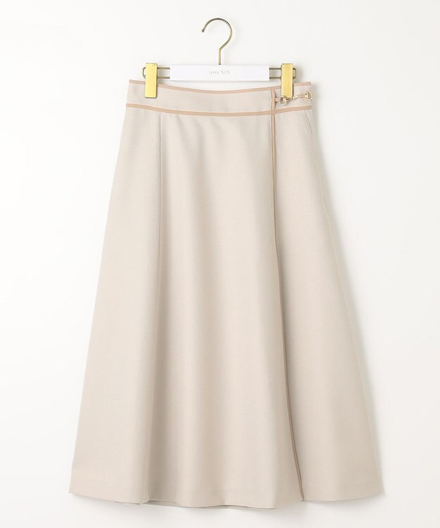 ANY SIS 【洗える】ビットポイントフレア スカート アイボリーベージュ