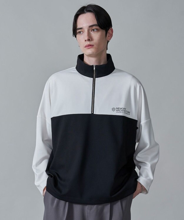 WEGO ドルマンポンチハーフZIPT（LS） ホワイト