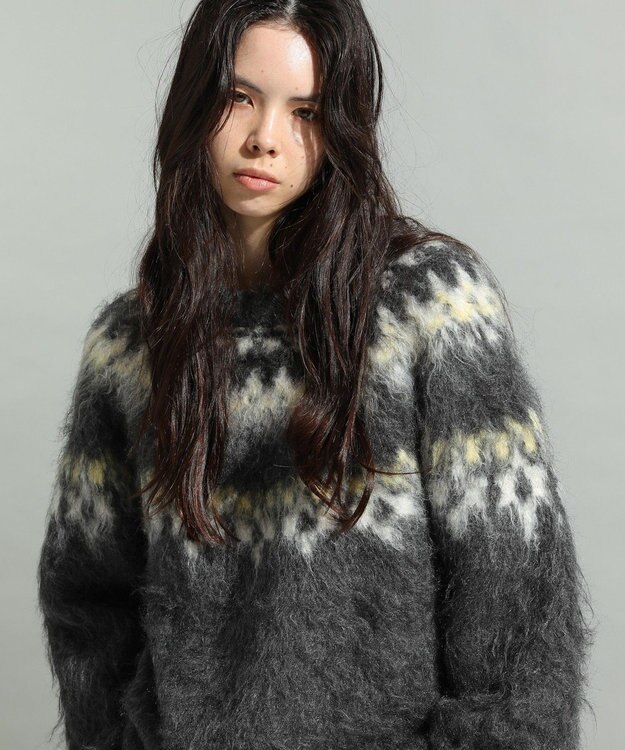 CRAFT STANDARD BOUTIQUE ノルディック起毛ニットプルオーバー Gray