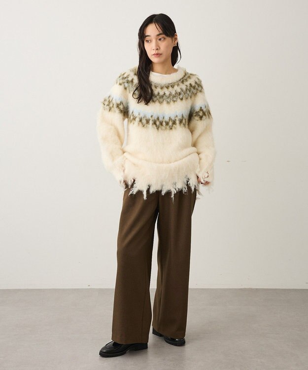 CRAFT STANDARD BOUTIQUE ノルディック起毛ニットプルオーバー Ivory