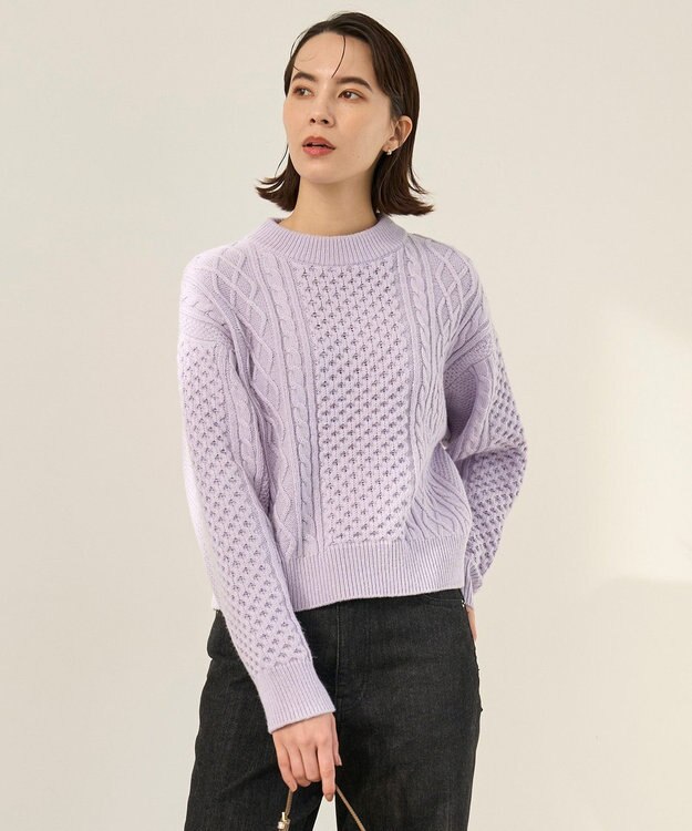 UNFILO ケーブルニット ラベンダー