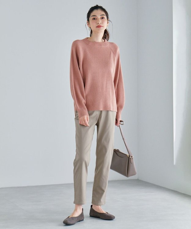 ANY 【ストレッチ/ガードル効果/裏起毛/ウエストゴム】大人の7daysウォームタッチパンツ サンドベージュ