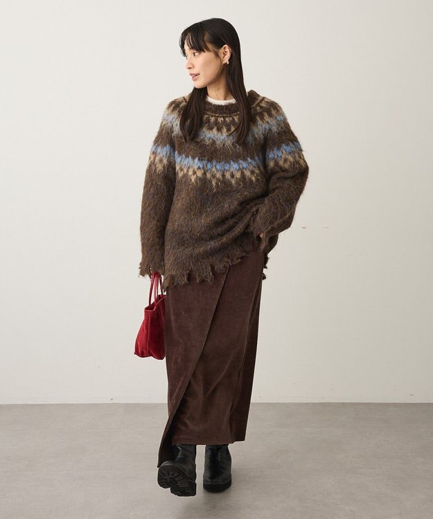 CRAFT STANDARD BOUTIQUE ノルディック起毛ニットプルオーバー Brown