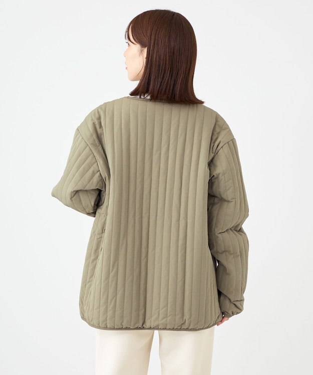 SHARE PARK LADIES 【UNISEX】キルティング蓄熱中綿 Ｖカーディガン（Mサイズ） カーキ