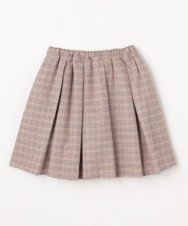 ANY KIDS リボン×チェック プリーツスカパン ブラウン×チェック