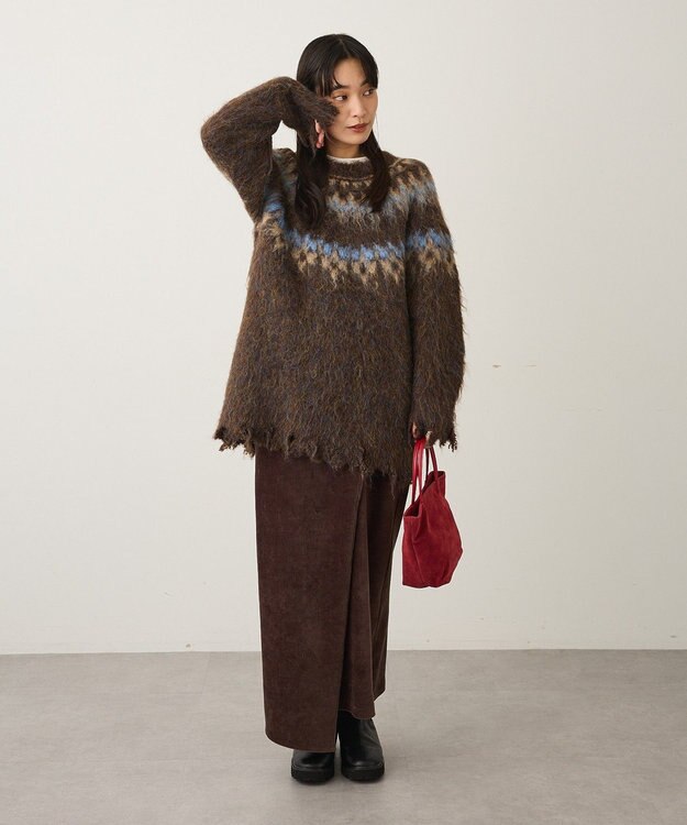 CRAFT STANDARD BOUTIQUE ノルディック起毛ニットプルオーバー Brown