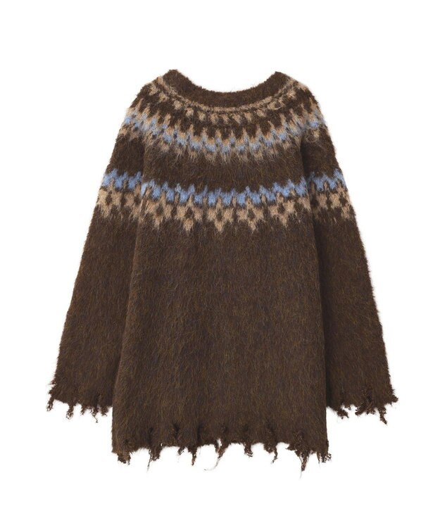 CRAFT STANDARD BOUTIQUE ノルディック起毛ニットプルオーバー Brown